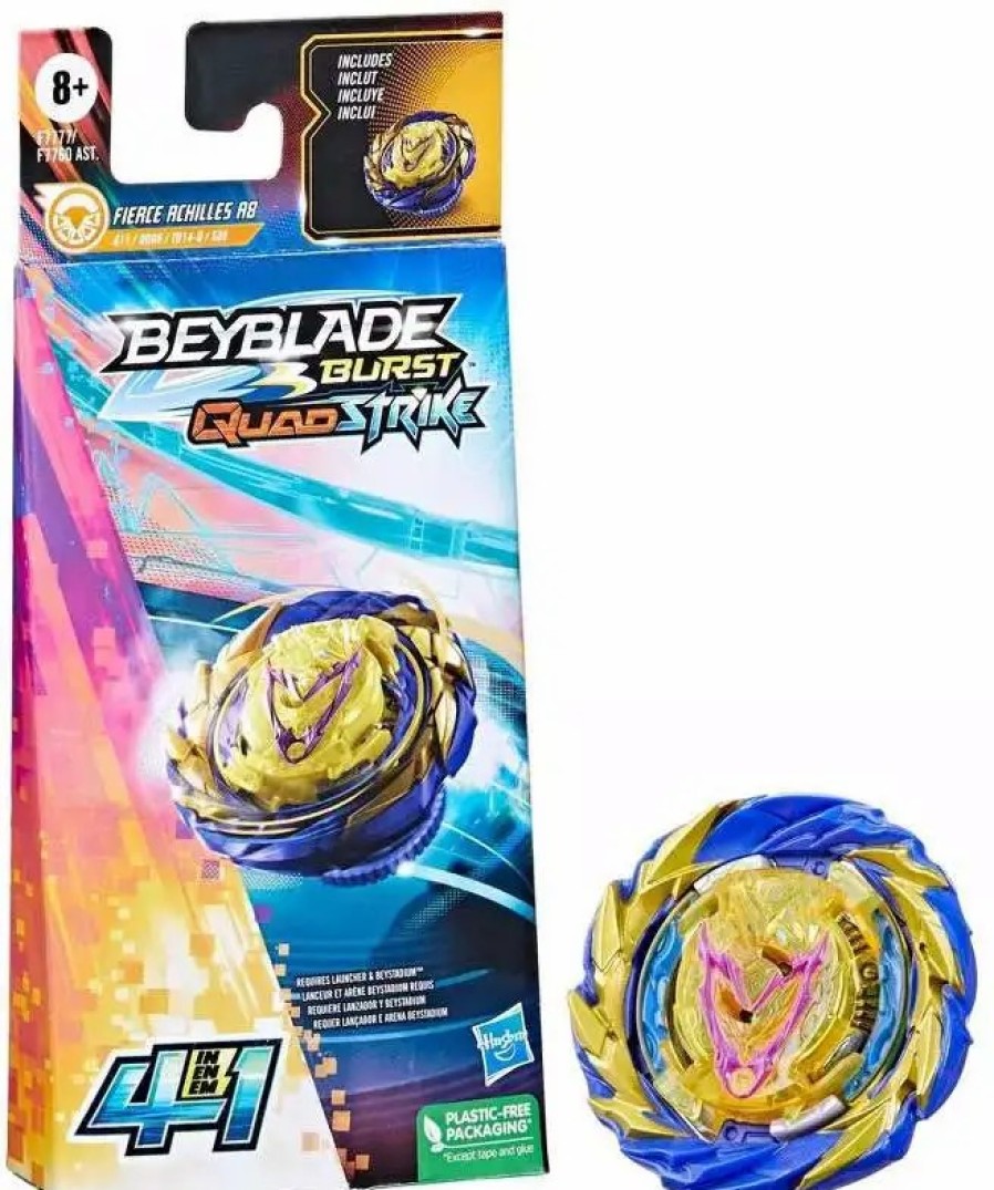 All Brands Hasbro Toys | Beyblade Burst Quadstrike Fierce Achilles A8 Single Pack