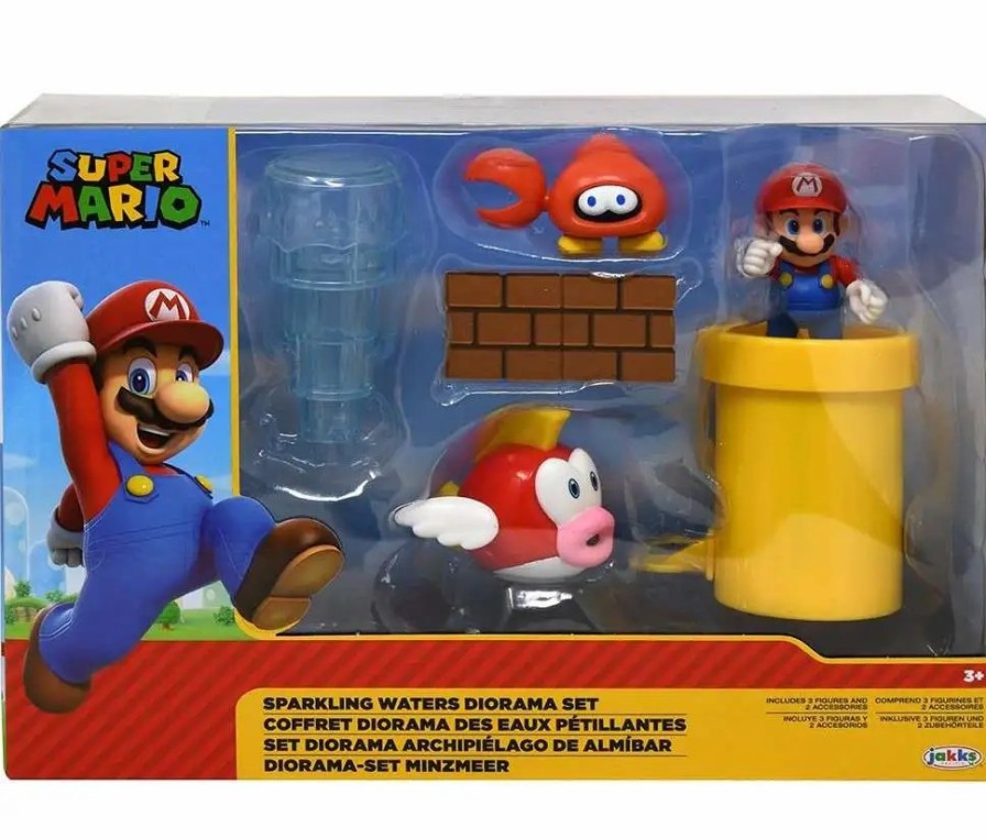 All Brands Jakks Pacific | World Of Nintendo Super Mario Sparkling Waters 2.5-Inch Diorama Set