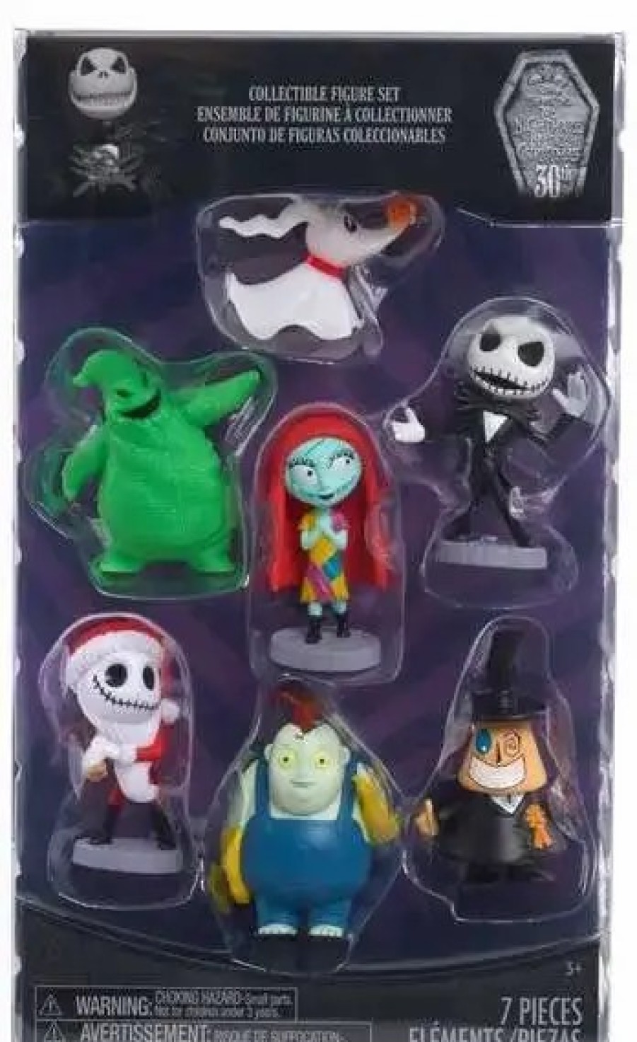 All Brands Just Play | The Nightmare Before Christmas Jack, Sally, Zero, Mayor, Oogie Boogie, Behemoth & Santa Jack Exclusive 2.5-Inch Mini Figure 7-Pack