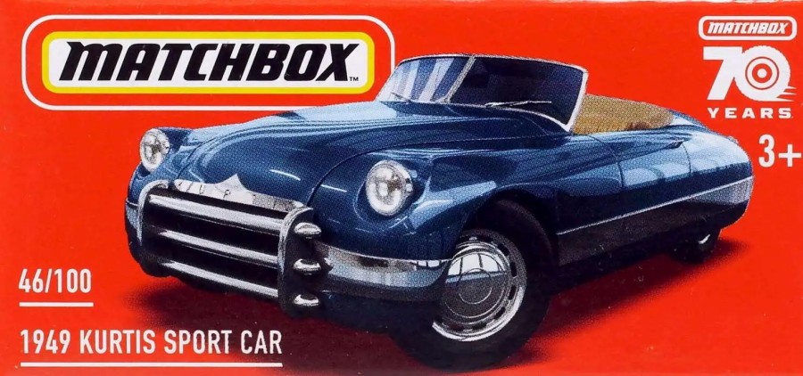 All Brands Mattel | Matchbox Power Grabs 1949 Kurtis Sport Car Diecast Car [Blue]