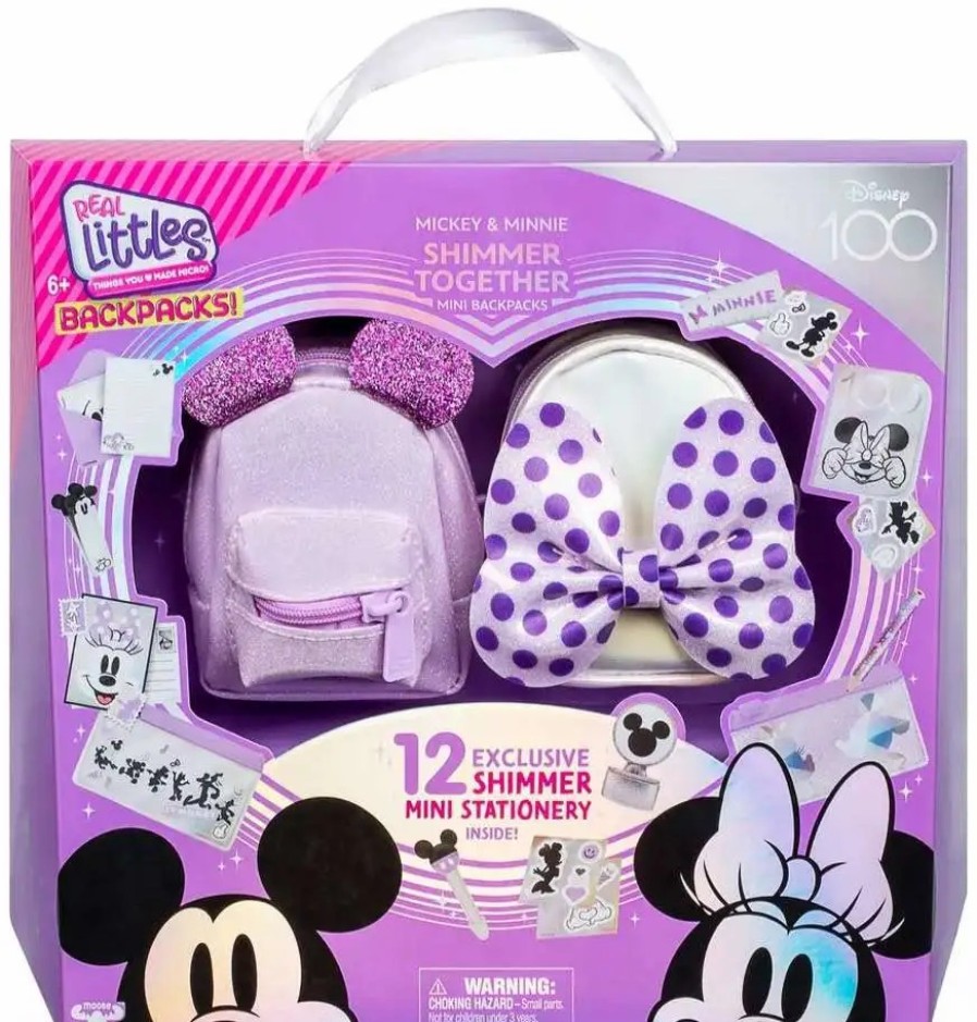 All Brands Moose Toys | Shopkins Real Littles Disney Backpacks! Mickey & Minnie Shimmer Together Mini Backpacks 2-Pack [Disney 100]