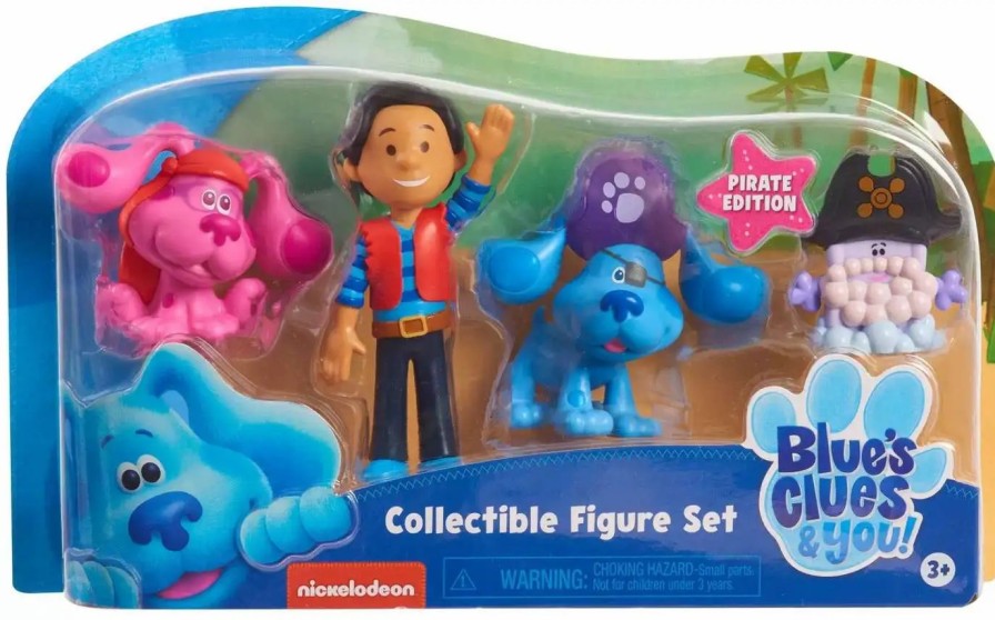 All Brands Just Play | Blue'S Clues & You! Capn' Mcstripes, First Mate Magenta, Pirate Blue & Bubble Beard Slippery Collectible Figure 4-Pack Set